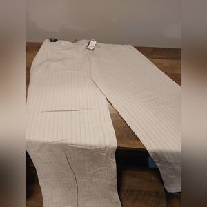 New York & Company Beige Pinstripe Pants.